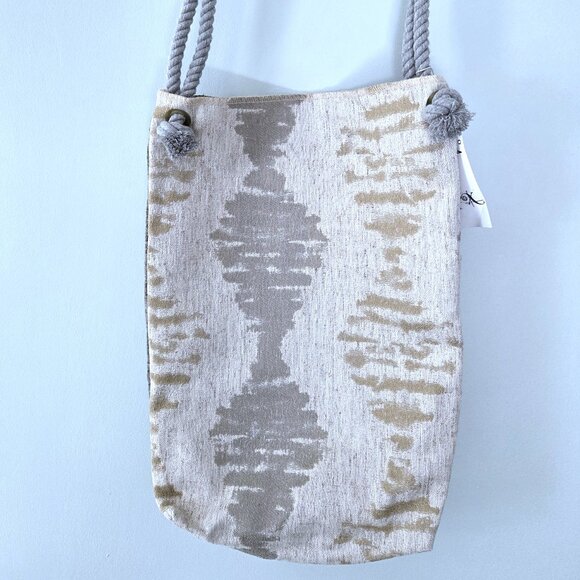 NWT Velvet and Canvas Tote Bag with Rope Handles - Picture 1 of 2